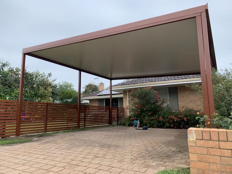 Flat Carport built by Perth patio magic